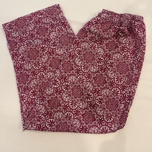 Miss Elaine Satin Burgundy Purple Paisley Grandmacore Pajama Set Size Large - Picture 3 of 6